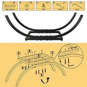 Stylish Curved Firewood Holder for Indoor Outdoor Use