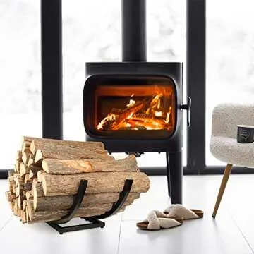 Stylish Curved Firewood Holder for Indoor Outdoor Use