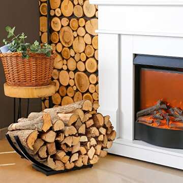 Stylish Curved Firewood Holder for Indoor Outdoor Use