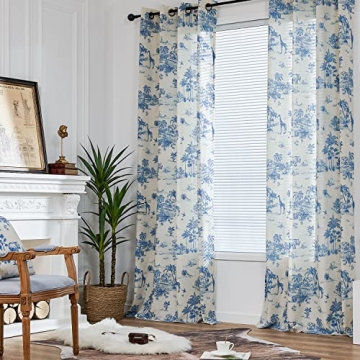 Elegance in jinchan Toile Curtains - Light Filtering Drapes