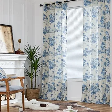 Elegance in jinchan Toile Curtains - Light Filtering Drapes