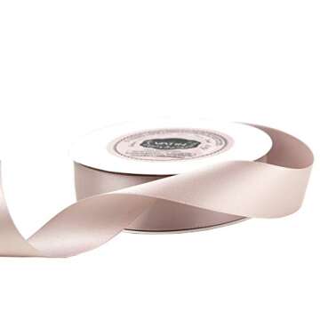 VATIN Double Face Pink Sand Satin Ribbon 1" Continuous 25 Yards,Pink Sand Polyester Fabric Ribbon use for Bows Bouquet, Gift Wrapping, Floral Arrangement Wedding Decoration