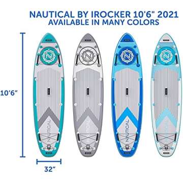 iROCKER Nautical Inflatable Paddle Board for Fun Adventures