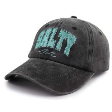 Tbstlumd Salty Beaches Hats for Women Men, Surf Decor Summer Beaches Essentials, Funny Surfer Baseba...