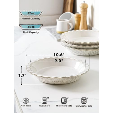 Le Tauci 9-Inch Pie Dish for Perfect Baking
