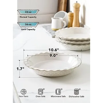 Le Tauci 9-Inch Pie Dish for Perfect Baking