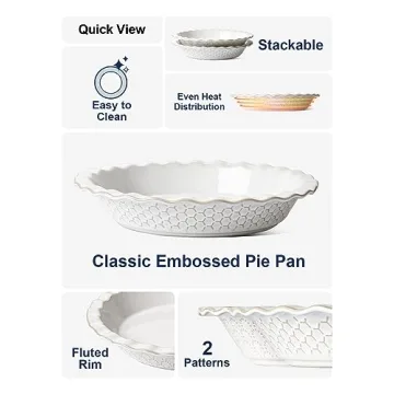 Le Tauci 9-Inch Pie Dish for Perfect Baking