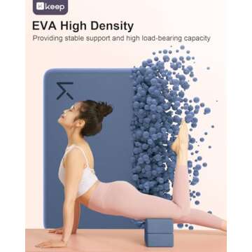 Yoga Block, High Density EVA Foam Blocks for Yoga, Pilates, Meditation, Aid Balance, Support and Dee...
