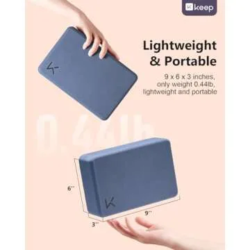 Yoga Block, High Density EVA Foam Blocks for Yoga, Pilates, Meditation, Aid Balance, Support and Deepen Poses - Non-Slip Lightweight Durable,Navy Blue (Set of 2)