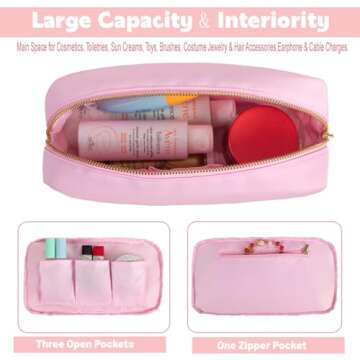 YogoRun Travel Size Toiletries Kit - Pink Cosmetic Pouch