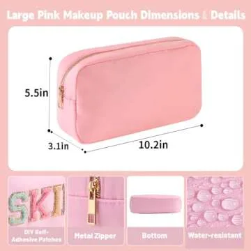 YogoRun Travel Size Toiletries Kit - Pink Cosmetic Pouch