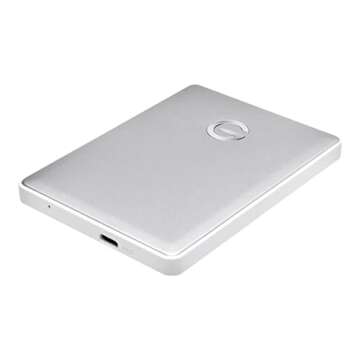 G-Technology 2TB G-DRIVE Mobile USB-C (USB 3.1) Portable External Hard Drive, Silver - 0G10339