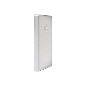 G-Technology 2TB G-DRIVE Mobile USB-C (USB 3.1) Portable External Hard Drive, Silver - 0G10339