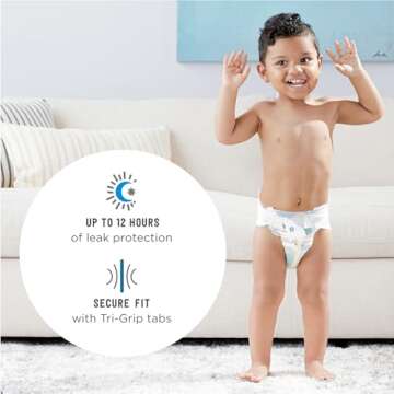 Amazon Brand - Mama Bear Plush Protection Diapers - Size 4, One Month Supply, Hypoallergenic Premium Disposable Baby Diapers, 144 Count (Pack of 4), White and Cloud Dreams