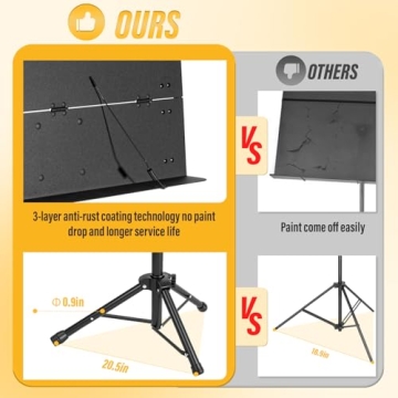 Adjustable Portable Folding Music Stand for Musicians