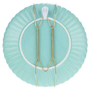 12 Pieces Invisible Plate Hangers Wall Plate Hangers Stainless Steel Decorative Wire Plate Hangers Holders in Various Sizes with 12 Pieces Wall Hooks for Decorative Plates and Art (6/8/10 Inch)
