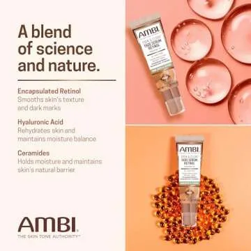 Ambi Even & Clear Fade Serum, Hyperpigmentation Treatment, Hydroquinone-free, Dark Spot Corrector, Results In As Little As 4 Weeks, Retinol, Hyaluronic Acid, Niacinamide, Ceramides, 1 Fl Oz