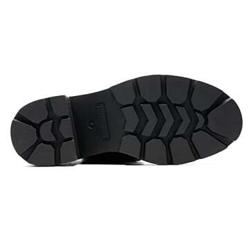 DREAM PAIRS Women's Sdab2212w Chelsea Platform Boots Elastic Chunky Heel Lug Sole Ankle Booties Shoes, Size 8, Black Pu