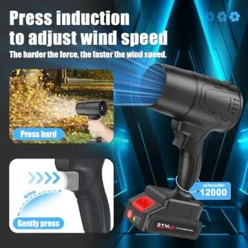 Kusakyo Leaf Blower Cordless with Battery, blowers for lawn care, Handheld, 21V*2 Pcs Batteries Electric Leaf Blowers for Lawn Care, Patio, Blowing Leaves, Battery Powered Leaf Blower for Snow Blowing