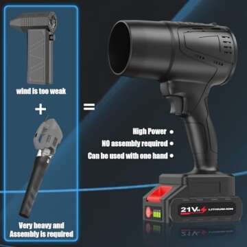 Kusakyo Leaf Blower Cordless with Battery, blowers for lawn care, Handheld, 21V*2 Pcs Batteries Electric Leaf Blowers for Lawn Care, Patio, Blowing Leaves, Battery Powered Leaf Blower for Snow Blowing