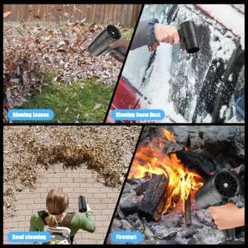 Kusakyo Leaf Blower Cordless with Battery, blowers for lawn care, Handheld, 21V*2 Pcs Batteries Electric Leaf Blowers for Lawn Care, Patio, Blowing Leaves, Battery Powered Leaf Blower for Snow Blowing