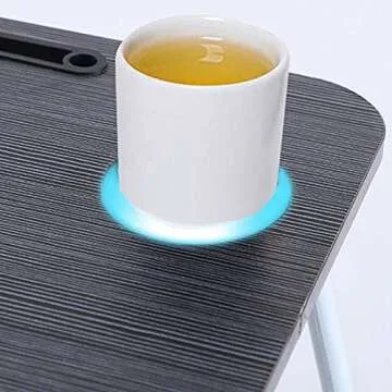 Home Office Lap Desk with Storage Drawer, Cup and Phone Holder, Laptop Bed Tray Table, 23.6" Foldable Laptop Desk, Laptop Stand for Working, Writing, Gaming and Drawing