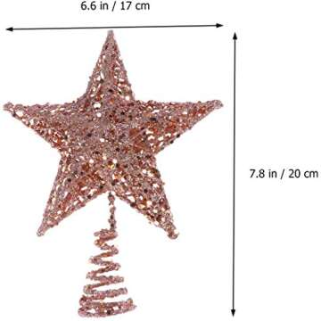BinaryABC Glittering Christmas Tree Star Topper - Rose Gold