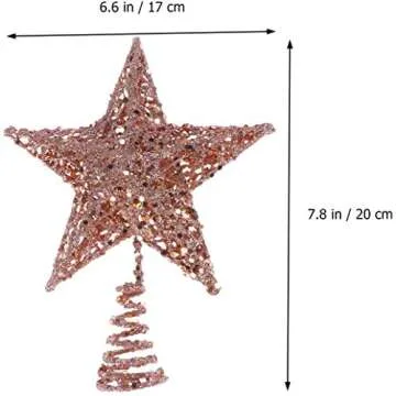 BinaryABC Glittering Christmas Tree Star Topper - Rose Gold