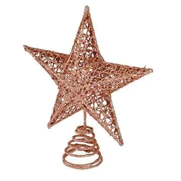 BinaryABC Glittering Christmas Tree Star Topper - Rose Gold