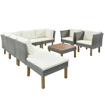 Stylish Merax 9 PCS Patio Sofa Set for Outdoor Enjoyment