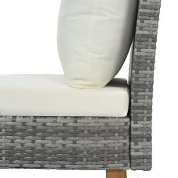 Merax 9 PCS Patio Conversation PE Rattan Wicker Outdoor Sofa Set with Table and Cushions, Beige(New)