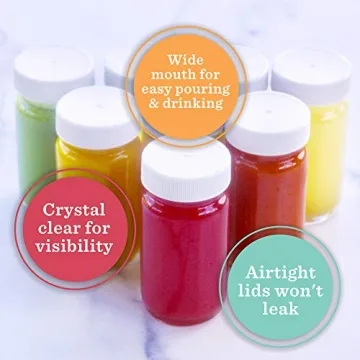 2 oz Glass Juice Shot Bottles Leak Proof Wide Mouth 8 Pack