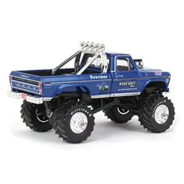 KINGS OF CRUNCH 1974 Ford F-250 Monster Truck Bigfoot #1 Blue The Original Monster Truck (1979) Hobby Exclusive 1/64 Diecast Model Car by Greenlight