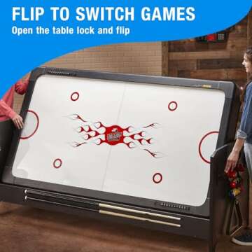 Fat Cat Original 3-in-1 Green 7' Pockey Multi-Game Table - Air Hockey, Billiards and Table Tennis - Blue