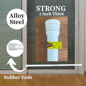 Evelots Adjustable Security Bar for Safe Sliding Doors and Windows