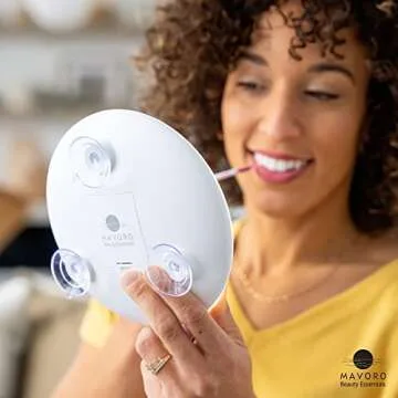 Compact 10X LED Lighted Makeup Mirror with 3 Suction Cups