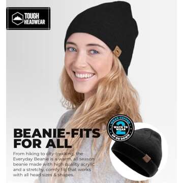 Daily Knit Beanie by Tough Headwear - Warm, Stretchy & Soft Beanie Hats for Men & Women - Year Round...