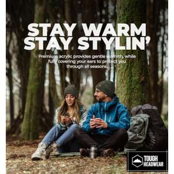 Daily Knit Beanie by Tough Headwear - Warm, Stretchy & Soft Beanie Hats for Men & Women - Year Round Comfort - Serious Beanies for Serious Style Black OSFA