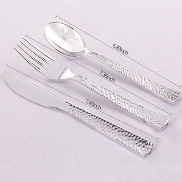 Supernal 180PC Elegant Silver Disposable Cutlery Set