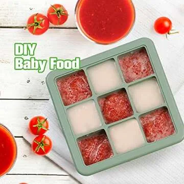 haakaa Baby Food Tray, 9 Compartment Silicone Molds for Safe Storage
