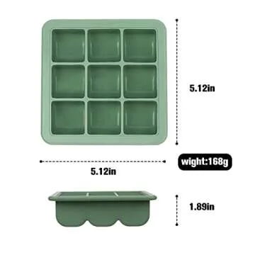 haakaa Baby Food Tray, 9 Compartment Silicone Molds for Safe Storage