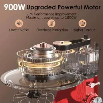 Kitchen in the Box Stand Mixer, 900W, 8.5 QT Electric Mixer with 10 Speeds & Attachments