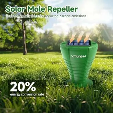 Solar Mole Repellent 4 Pack Waterproof Ultrasonic Deterrent