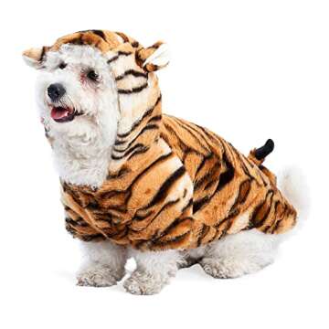 Yoption Dog Tiger Pet Costumes Halloween Pet Puppy Cosplay Dress Hoodie Funny Clothes (M)