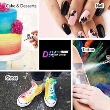 VIVOHOME Airbrush Kit for Artists and Bakers - 1/5 HP Compressor