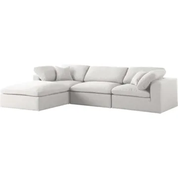 Meridian Furniture 601 Cream Deluxe Modular Sectional