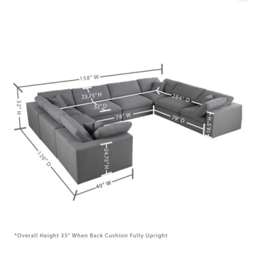 Meridian Furniture 601 Cream Deluxe Modular Sectional