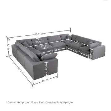 Meridian Furniture 601 Cream Deluxe Modular Sectional