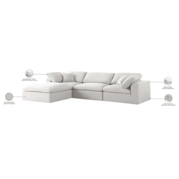 Meridian Furniture 601 Cream Deluxe Modular Sectional