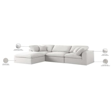 Meridian Furniture 601 Cream Deluxe Modular Sectional